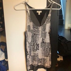 Black and white tank with open back!